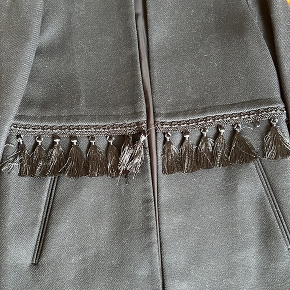 Zara Chic Tassel Jacket size S/M Black - Picture 3 of 8